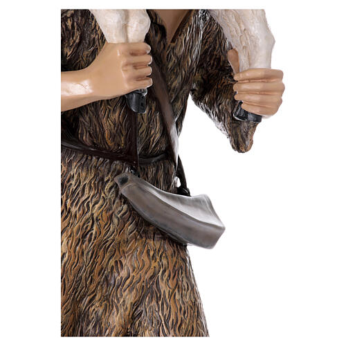 Bom Pastor para presépio de 160 cm Lando Landi fibra de vidro olhos cristal EXTERIOR