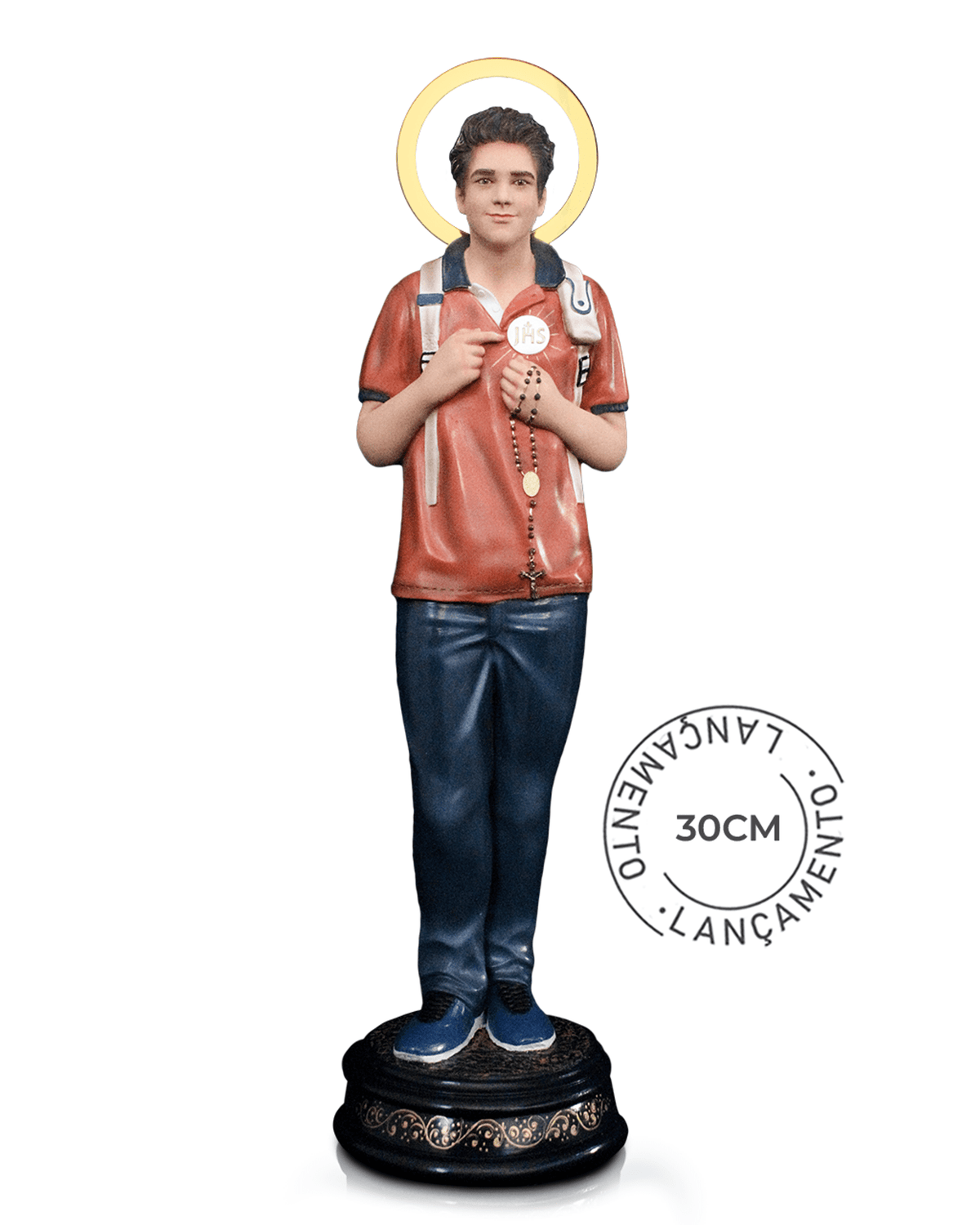 São Carlo Acutis com eucaristia 30cm