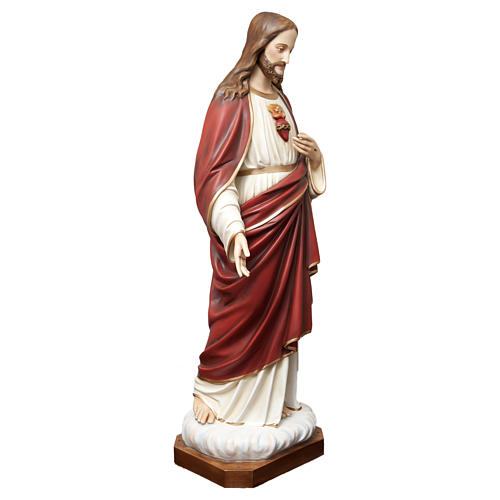 Coração Sagrado Jesus 165 cm fibra de vidro pintada PARA EXTERIOR