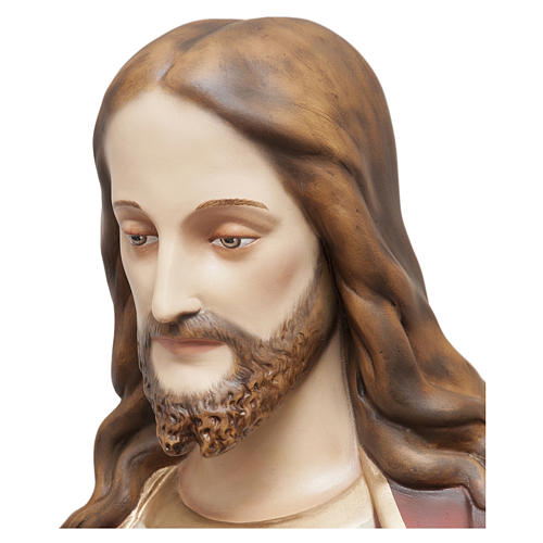 Coração Sagrado Jesus 165 cm fibra de vidro pintada PARA EXTERIOR