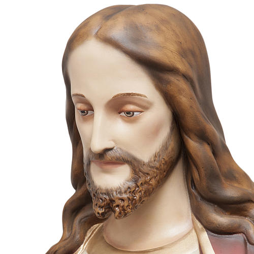 Coração Sagrado Jesus 165 cm fibra de vidro pintada