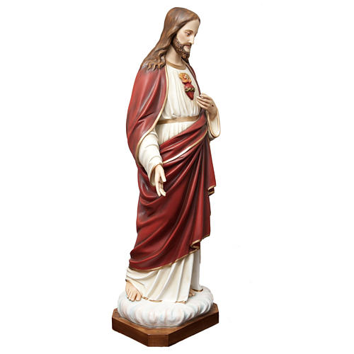 Coração Sagrado Jesus 165 cm fibra de vidro pintada