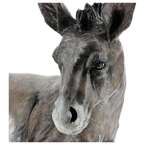 Estátua burro 120 cm fibra de vidro presépio Landi altura média 160 cm para exterior
