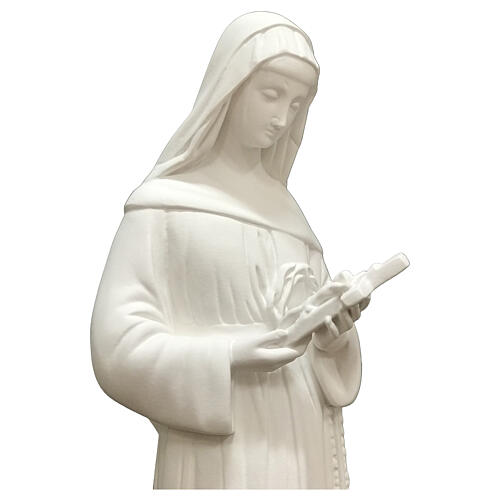 Estátua Santa Rita 60 cm fibra de vidro branca PARA EXTERIOR