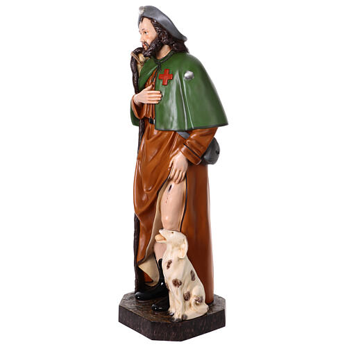 Imagem de São Roque 115 cm olhos de vidro Fibra de Vidro Pintada