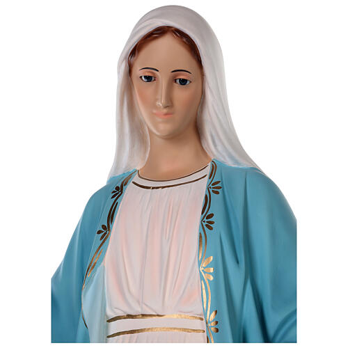 Imagem fibra de vidro pintada Nossa Senhora das Graças olhos de vidro 85 cm