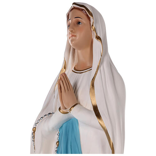 Imagem fibra de vidro pintada Nossa Senhora de Lourdes olhos de vidro 75 cm