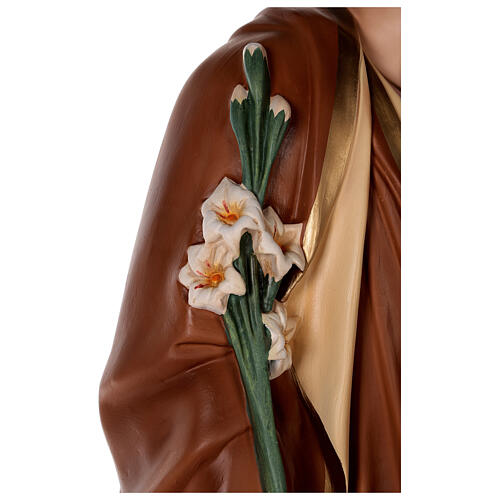 Imagem fibra de vidro pintada São José olhos de vidro 100 cm