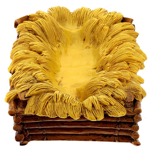 Imagem Menino Jesus com berço fibra de vidro olhos de cristal para presépio Landi com figuras de altura média 65 cm; exterior