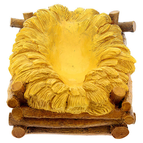 Imagem Menino Jesus com berço fibra de vidro pintada para presépio Landi com figuras de altura média 100 cm; exterior