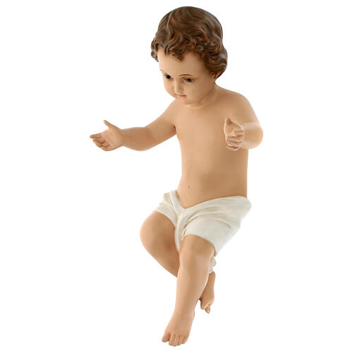 Imagem Menino Jesus com berço fibra de vidro pintada para presépio Landi com figuras de altura média 160 cm; exterior