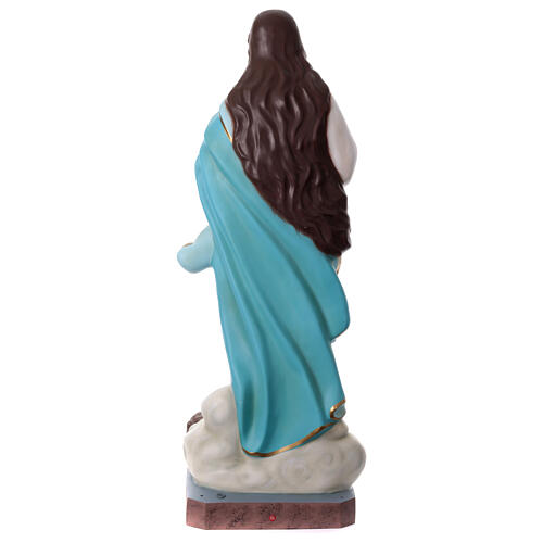 Imagem Nossa Senhora da Imaculada Conceição de Murillo com anjos fibra de vidro pintada 155 cm