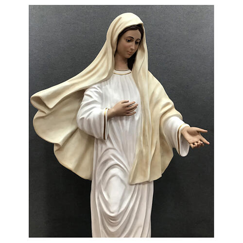 Imagem Nossa Senhora de Medjugorje fibra de vidro pintada 170 cm