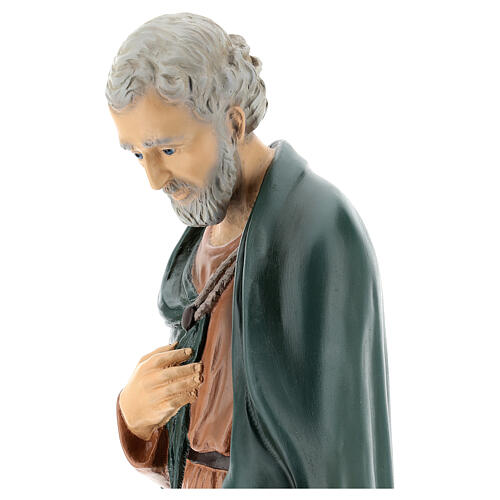 Imagem pastor com chapéu fibra de vidro pintada para presépio Landi altura média 65 cm; exterior