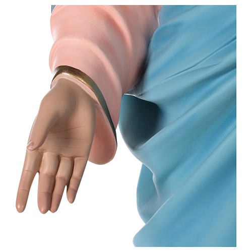 Imagem Sagrado Coração de Maria 165 cm fibra de vidro pintada com olhos de vidro