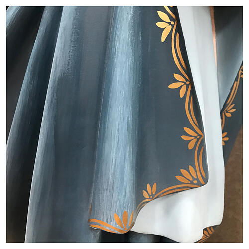 Imagem Sagrado Coração de Maria raios dourados fibra de vidro pintada 165 cm