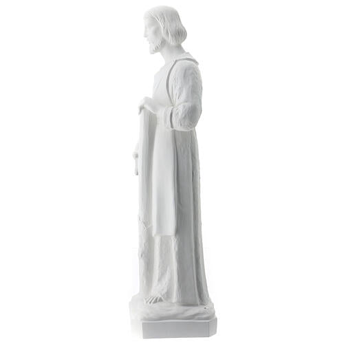 Imagem São José Trabalhador Fibra de Vidro Branca 80 cm PARA EXTERIOR