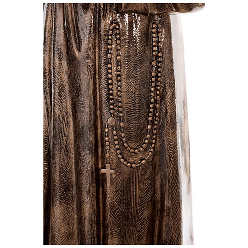 Imagem São Pio fibra de vidro pintada bronze 175 cm PARA EXTERIOR