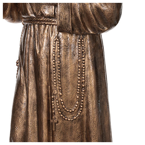Imagem São Pio fibra de vidro pintada bronze 175 cm