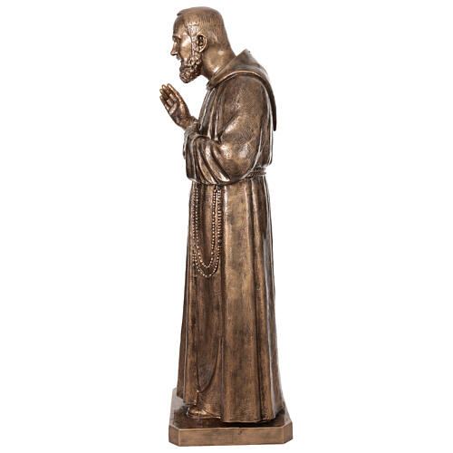 Imagem São Pio fibra de vidro pintada bronze 175 cm