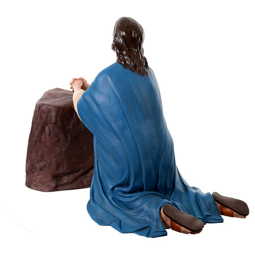 Jesus com rocha Getsêmani em oração em fibra de vidro pintada