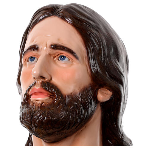 Jesus com rocha Getsêmani em oração em fibra de vidro pintada