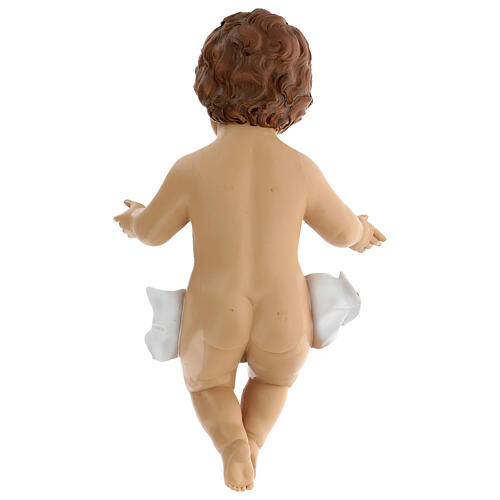 Menino Jesus OLHOS DE VIDRO 43 cm resina pintada para presépio com figuras altura média 150 cm