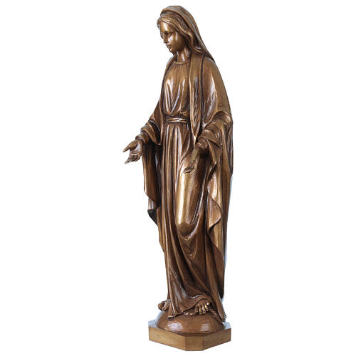 Nossa Senhora da Imaculada Conceição para exterior Val Gardena fibra de vidro efeito bronze 60 cm