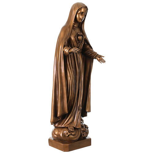 Nossa Senhora de Fátima acab. bronze para exterior Val Gardena fibra de vidro