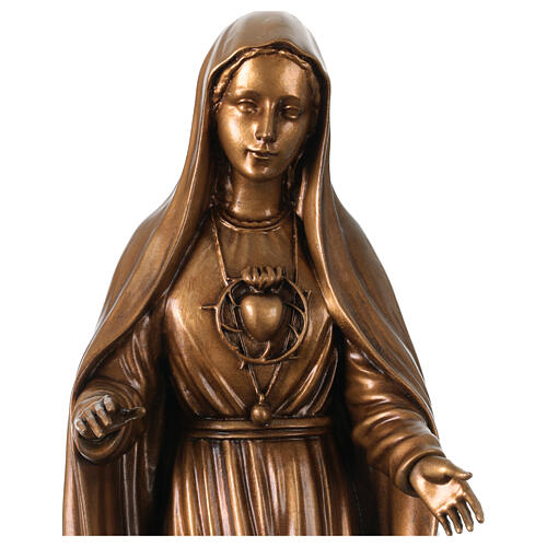 Nossa Senhora de Fátima acab. bronze para exterior Val Gardena fibra de vidro