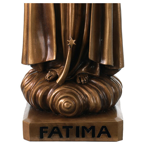 Nossa Senhora de Fátima para exterior efeito bronze Val Gardena fibra de vidro 100 cm