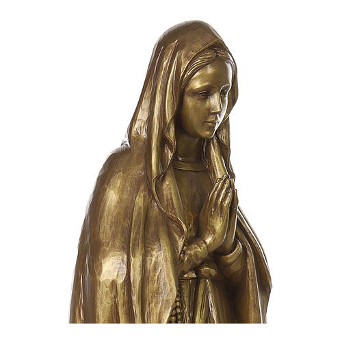Nossa Senhora de Lordes em fibra de vidro brunida 80x25x25 cm
