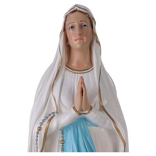 Nossa Senhora de Lourdes 75 cm fibra de vidro brilhante PARA EXTERIOR
