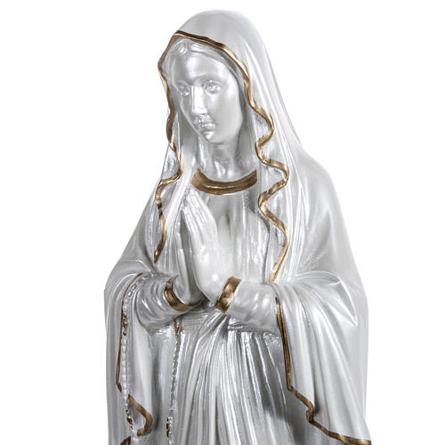 Nossa Senhora de Lourdes fibra vidro nacarada ouro 60 cm