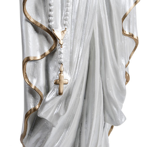 Nossa Senhora de Lourdes fibra vidro nacarada ouro 60 cm