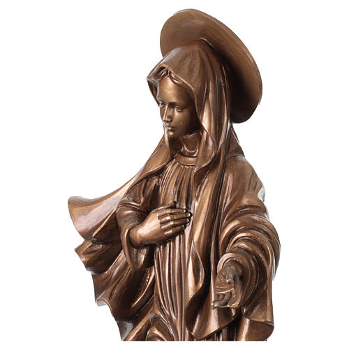 Nossa Senhora de Medjugorje efeito bronze Val Gardena fibra de vidro 60 cm