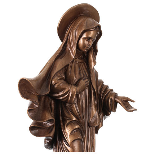 Nossa Senhora de Medjugorje efeito bronze Val Gardena fibra de vidro 60 cm