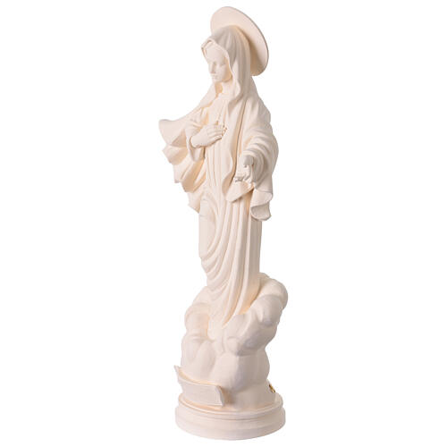 Nossa Senhora de Medjugorje para exterior em fibra de vidro branca Val Gardena 60 cm