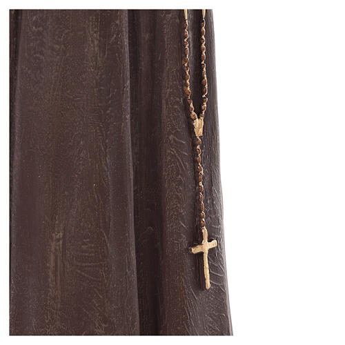 Padre Pio fibra de vidro corada 82 cm olhos vidro