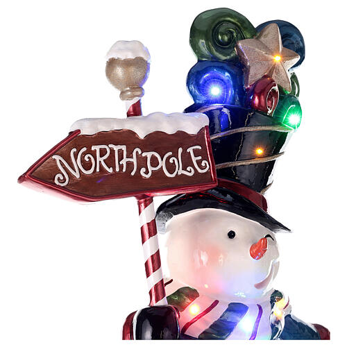 Pai Natal rena e boneco de neve no comboio h 180 cm LED