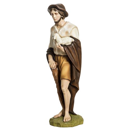 Pastor com cordeiro presépio 60 cm fibra de vidro