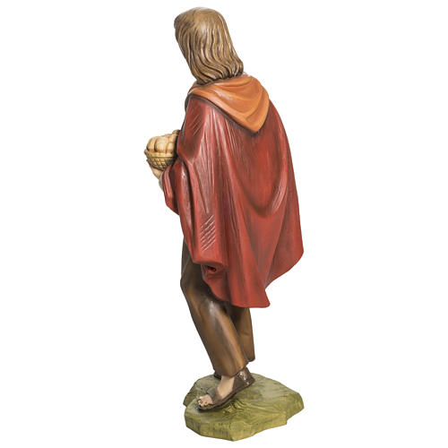Pastor com lanterna e pão presépio 60 cm fibra de vidro PARA EXTERIOR