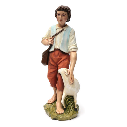 Pastor com ovelha presépio 60 cm fibra de vidro