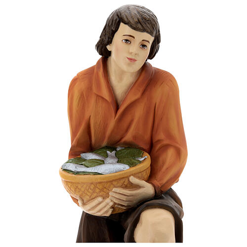 Pastor de joelhos 80 cm presépio fibra de vidro pintada