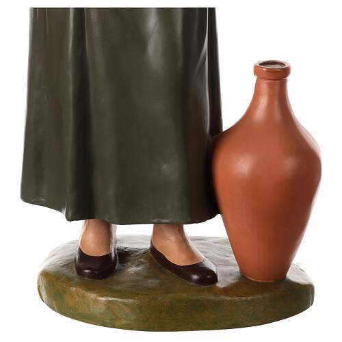 Pastorinha com pombas e jarra olhos cristal fibra de vidro para presépio de 100 cm Lando Landi EXTERIOR