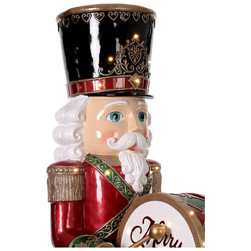 Quebra-nozes com tambor animado 180 cm de fibra de vidro