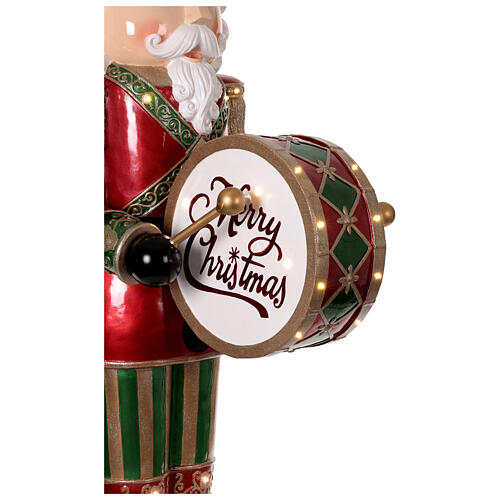 Quebra-nozes com tambor animado 180 cm de fibra de vidro