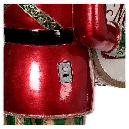 Quebra-nozes com tambor animado 180 cm de fibra de vidro