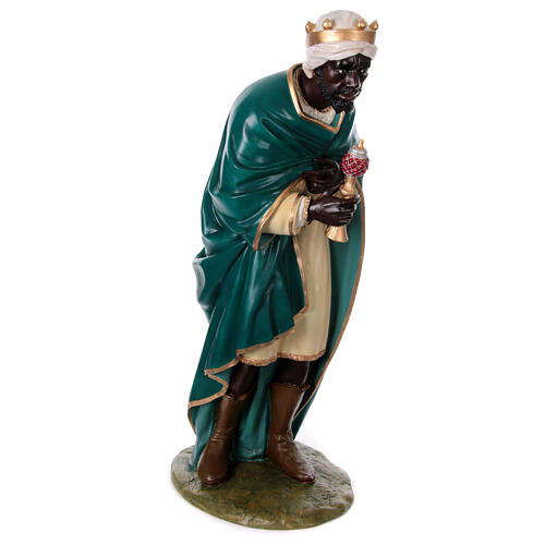 Reis Magos Rpara presépio de 160 cm Lando Landi fibra de vidro olhos cristal EXTERIOR