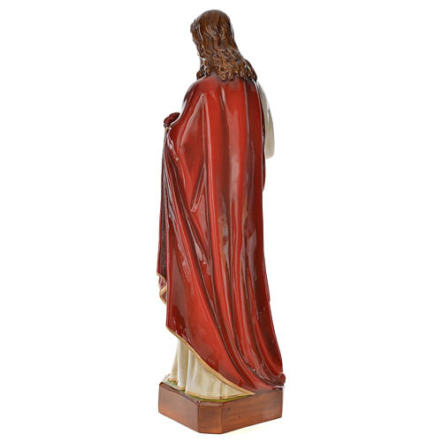 Sagrado Coração Jesus 130 cm fibra de vidro corada para exterior